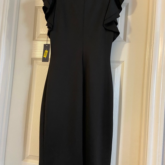 NWT Tommy Hilfiger black ruffle sleeved dress - Picture 7 of 14